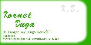 kornel duga business card